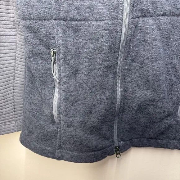 The North Face Indi 2 Women’s Size Medium Hooded Gray Fleece Jacket Full Zip - Picture 4 of 13